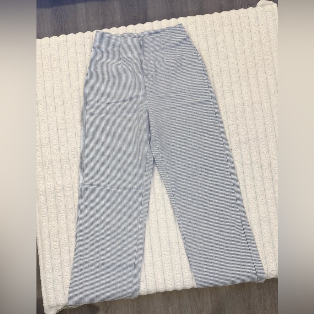 Olivaceous Navy and White Striped Pants